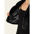 thumbnail image 5 of Abrigo esponjoso para mujer, abrigo de invierno de manga larga con lazo automático Negro L, 5 of 5