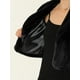 thumbnail image 5 of Abrigo esponjoso Allegra K para mujer abrigo de invierno de manga larga con lazo automático Negro M, 5 of 5
