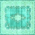 thumbnail image 1 of Ahgly Company Machine Washable Indoor Square Persian Turquoise Blue Traditional Area Rugs, 5' Square, 1 of 4