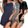 thumbnail image 2 of Ekouaer Nightgowns for Women 3 Pack Sleep Shirts Short Sleeve Nightshirt Pullover Nightdress Soft Sleepwear, 2 of 6