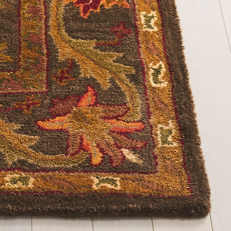 SAFAVIEH Antiquity AT52K Handmade Wool Rug in Green / Gold