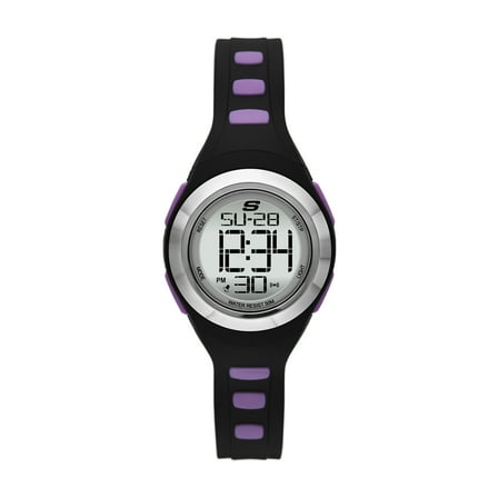 Skechers Women's Tennyson Digital, Black Polycarbonate Watch