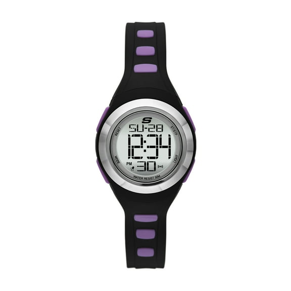 Skechers Women's Tennyson Digital, Black Polycarbonate Watch