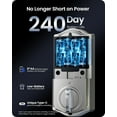 thumbnail image 3 of Veise Wifi Fingerprint Smart Deadbolt Lock with Handle Set, Keyless Entry Front Door, Auto-Lock, Satin Nickel, 3 of 9