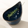 thumbnail image 2 of DAMAI Herb Stripper Bowl, Handmade 5-Hole Design Pottery Herb Stripper, Kitchen Herbs Leaf Stripping Tool, Pottery Herb Peeler for Kale, Thyme, Basil, Rosemary Stripper (Blue), 2 of 5