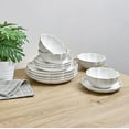 thumbnail image 4 of Sango Bethany 12-Piece White Stoneware Dinnerware Set with Scalloped Design, 4 of 9