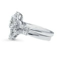 thumbnail image 3 of BERRICLE Sterling Silver Halo Wedding Engagement Rings Oval Cut Cubic Zirconia CZ Wishbone Ring Set for Women, Rhodium Plated Size 9, 3 of 19