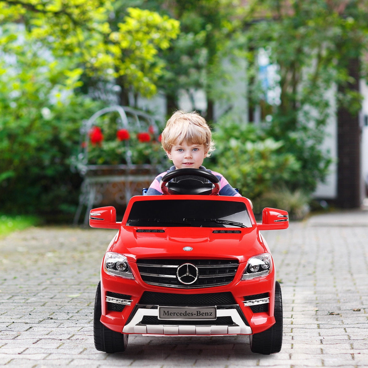 costway mercedes benz ml350 6v electric kids ride on car licensed mp3 rc remote control