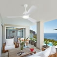 thumbnail image 3 of 52 inch Remote Control Ceiling Fan with Lights, 6 Speed, 3 Wood Fan Blades, for Living Room, Bedroom, Dining Room, Indoor Use, White, D5136, 3 of 10