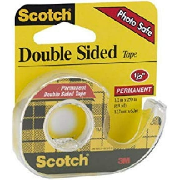 Scotch 378988 Double Sided Tape with Dispenser 1/2-Inch x 6.94 yds. Clear 136