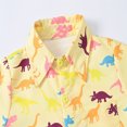 thumbnail image 5 of Odeerbi Kids Boys Girls Shirt Fall Winter Dinosaur Print Button Down Shirts Jacket Long Sleeve Turndown Neck Jacket Printed Clothing Outwear Kids Clothes Yellow, 5 of 9