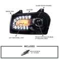 thumbnail image 3 of Spec-D Tuning Glossy Black Smoke Projector Headlights w/ LED Turn Signal Compatible with 2005-2010 Chrysler 300 Base/LX/Touring/Touring AWD, Left + Right Pair Headlamps Assembly, 3 of 7
