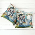 thumbnail image 2 of Ambesonne Cartoon Throw Pillow Cover Pack of 2, Potty Training Elephant Art, 2 Pcs-18"x18", Purpleblue Multicolor, 2 of 5