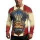 thumbnail image 2 of Ceisia Men's Patriotic City & Eagle Print Long Sleeve Henley Top Casual Commemorative Shirt for All Seasons Multicolor L Gifts, 2 of 8