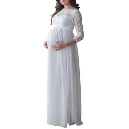 

Pregnant Women s Lace Maternity Dress Maxi Gown Photography Photo Dress 3/4 Sleeve Party Dress