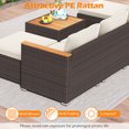 thumbnail image 2 of Gymax Set Of 7 Wicker Conversation Set w/ Seat & Back Cushions Wood Armrests & Tabletop, 2 of 6