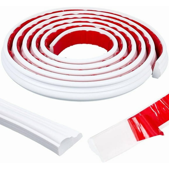 9.84ft x 1.18inch White Flexible Molding Trim Wall Trim Self-Adhesive Decorative Strip Peel and Stick Trim Wall Molding Trim for Walls Chair Rail Panel Moulding for Tile Edge Mirror Frame