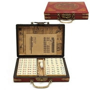 144pcs Portable Chinese Antique Mahjong Board Game Set Travel Entertainment Leisure Essentials