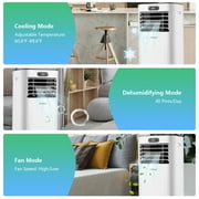 Costway 5000 BTU (8000BTU ASHRAE) Portable Air Conditioner with Remote Control 3-in-1 Air Cooler w/ Drying White
