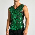 thumbnail image 2 of Landzoo Men'S Tank Tops Sequins Sleeveless V-Neck Undershirt Summer Casual Men Vest Size XL Green, 2 of 6