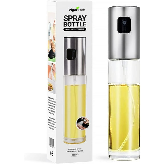 Oil Sprayer for cooking - Olive Oil Sprayer Mister - 100ml Stainles Steel Olive Oil, Vinegar, Water and Other Liquids Sprayer - Perfect for Salad, Barbecue, Kitchen Baking and Roasting
