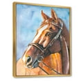 thumbnail image 3 of Designart 'Close Up Portrait of A Brown Horse' Farmhouse Framed Canvas Wall Art Print, 3 of 5