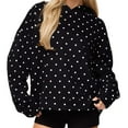 thumbnail image 3 of Zedker Women's Polka Dot Hoodie Oversized Fleece Hooded Sweatshirt Long Sleeve Hoodies with Pocket, 3 of 6
