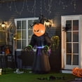 thumbnail image 3 of HOMCOM 6.9ft Tall Inflatable Halloween Pumpkin Reaper Light Up Yard Decoration with LED Lights and Fan, 3 of 8