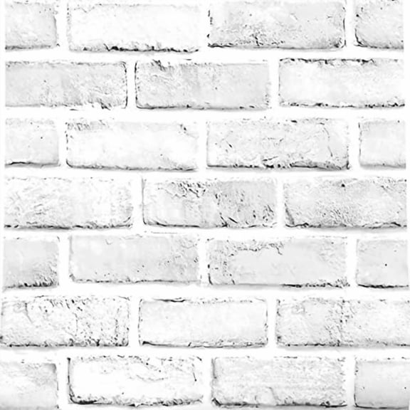 Faux White Brick Peel And Stick Wallpaper Roll 17.7" x 314" Paper Backsplash Wall Decor