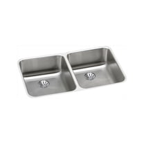 Elkay Lustertone Classic Stainless Steel, 30-3/4" x 18-1/2" x 5-3/8", Double Bowl Undermount ADA Sink w/Perfect Drain