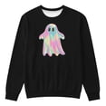 thumbnail image 4 of Gunia Toddler Halloween Ghost Sweatshirt Boy Girl Oversized Hoodie Casual Long Sleeve Pullover Sweatshirt With Pocket Drop Shoulder Cute Loose Fit Tops Fall Clothes Black 3-4 Years, 4 of 4