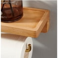 thumbnail image 5 of Accesorios de baño de madera de nogal, soporte de papel higiénico de aluminio de aviación con estante resistente a la humedad para dormitorio, baño, cocina, 5 of 5