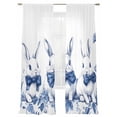 thumbnail image 6 of Vintage Bunny Easter Sheer Curtains for Living Room Bedroom Pastoral Rabbit Spring Floral Sheer Curtains 84 Inch Long 2 Panels Set Light Filtering Curtain Window Treatments Drapes for Dining Room, 6 of 6