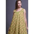 thumbnail image 3 of Bimba Olive Green Leaves Autumn Sleeveless Cotton Nightgowns For Women Printed Mid-Calf Length Sleepwear Medium, 3 of 6