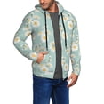 thumbnail image 2 of Honeii Floral Daisy Print Hoodies for Men, Pullover & Full Zip, Breathable Zip up Hoodie, Sweatshirt-X-Large, 2 of 5