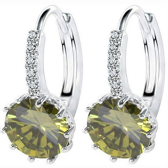 Leverback Earrings for Women,Elegant Austrian Crystal Earrings,Yellow Dangle Hoop Earrings Hypoallergenic Jewelry