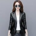 thumbnail image 2 of Nueva chaqueta de cuero S-4xl para mujer, chaqueta de cuero para motocicleta de primavera, traje de cuero para mujer, chaqueta femenina, Blazer, 2 of 4