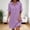 Purple, variant on QUNYINEY Midi Everyday Dresses for Women Pink Short Sleeve Summer Faux Cotton Linen Shirt Dress Loose Fit with Pockets Button Collared Dresses