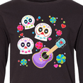 thumbnail image 4 of Inktastic Day of the Dead Owl Sugar Skulls and Guitar Long Sleeve Youth T-Shirt, 4 of 5