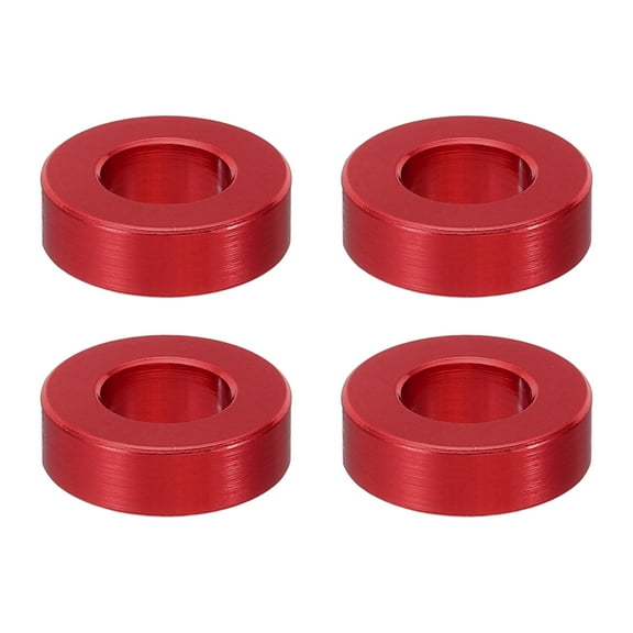M8 Aluminum Spacer, 4 Pcs Metal Spacers Aluminum 8.2mm ID x 16mm OD x 5mm L for 1/3in or M8 Screw Bolts, Red