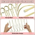 thumbnail image 3 of Uxcell Folder Organizer Stand, 7 Slot Metal Heart Shaped File Rack File Holder for Desk Magazine Letter Paper Mail Home Office Decor Magazine Letter Paper Mail, Silver Tone, 3 of 6