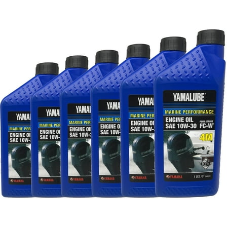 Yamaha Genuine OEM Yamalube Marine 10W30 Engine Oil LUB-10W30-FC-12 - 6 Pack