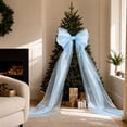 thumbnail image 3 of Euahivb Christmas Giant Sheer Bow with Flowing Mesh Train 78.7x19.7in, Sparkling Tree Top Decoration, Elegant Oversized Statement Piece for Holiday Display and Festive Ambiance, 3 of 5
