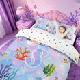 thumbnail image 3 of meiyoeat marine Monogrammed S Design Twin Duvet Cover,Sequins Mermaid Print Initial Twin Bedding,Reversible,2 Pieces,1 Duvet Cover and 1 Pillowcase, 3 of 6