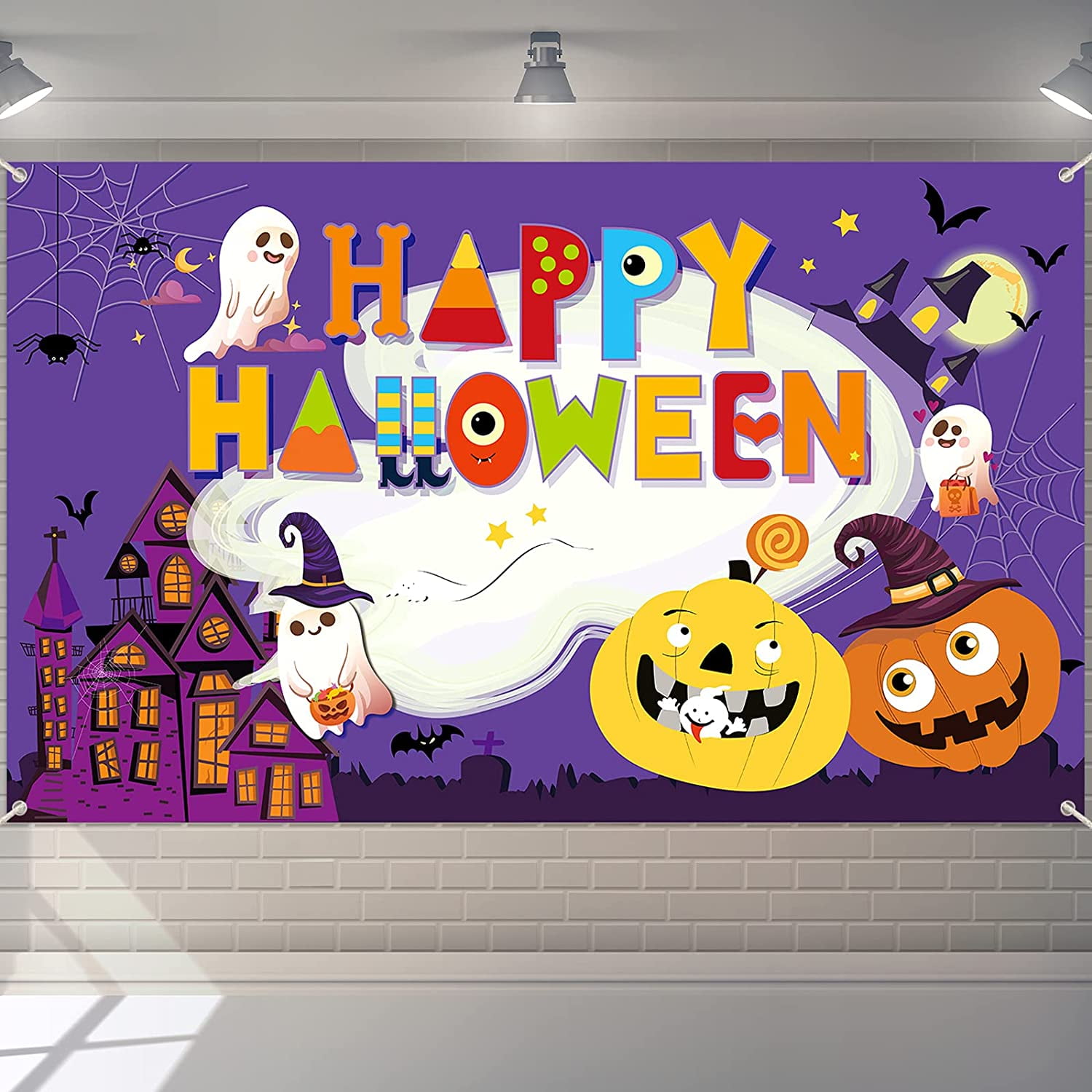 Halloween Kids Party Banner Backdrop Decoration 