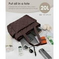 thumbnail image 4 of Tote Bag for Women, Lightweight Puffer Tote Work Bags with Compartments for Travel, Quilted Shoulder Bag with Zipper, 4 of 12