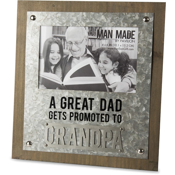 Pavilion Gift Company Grandpa Picture-Frame, 8.5"L x 9"W, Brown, Silver
