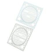 2pcs Multi-Functional Templates with Geometric Drawing Rulers for Precise Art, Drafting, and Design Projects