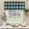 thumbnail image 3 of Teal Check Plaid Window Valance Curtain Buffalo Plaid Rod Pocket Short Curtain for Living Room, Bedroom & Kitchen Window Decor 42x18in, 3 of 8