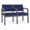 Blue, variant on Lenox Wood Reception Waiting 2-Seat Tandem Seating / Black Wood / Black